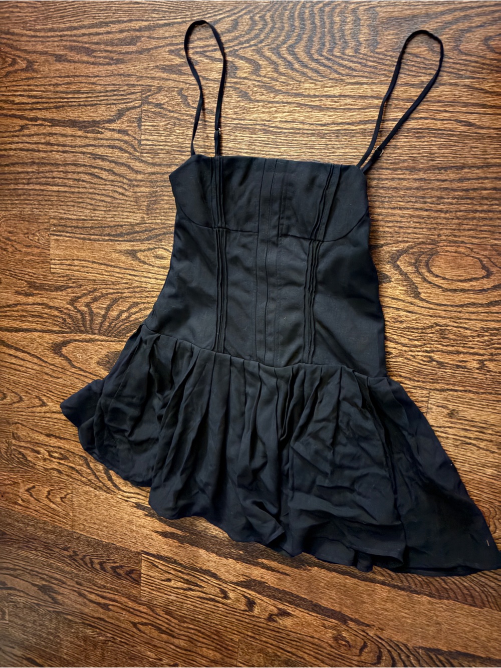 Blanco by Nature Black Spaghetti Strap Fit-and-Flare Dress